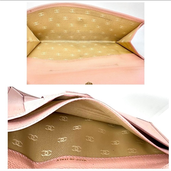 🩷 Chanel Wallet Pink Coco Button Snap Long Bifold w/ Authenticity Card and Box - Picture 7 of 10